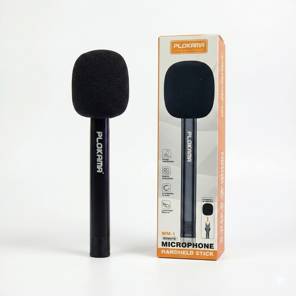 Plokama WM1 Professional Interview Microphone Handle With Windproof Cover