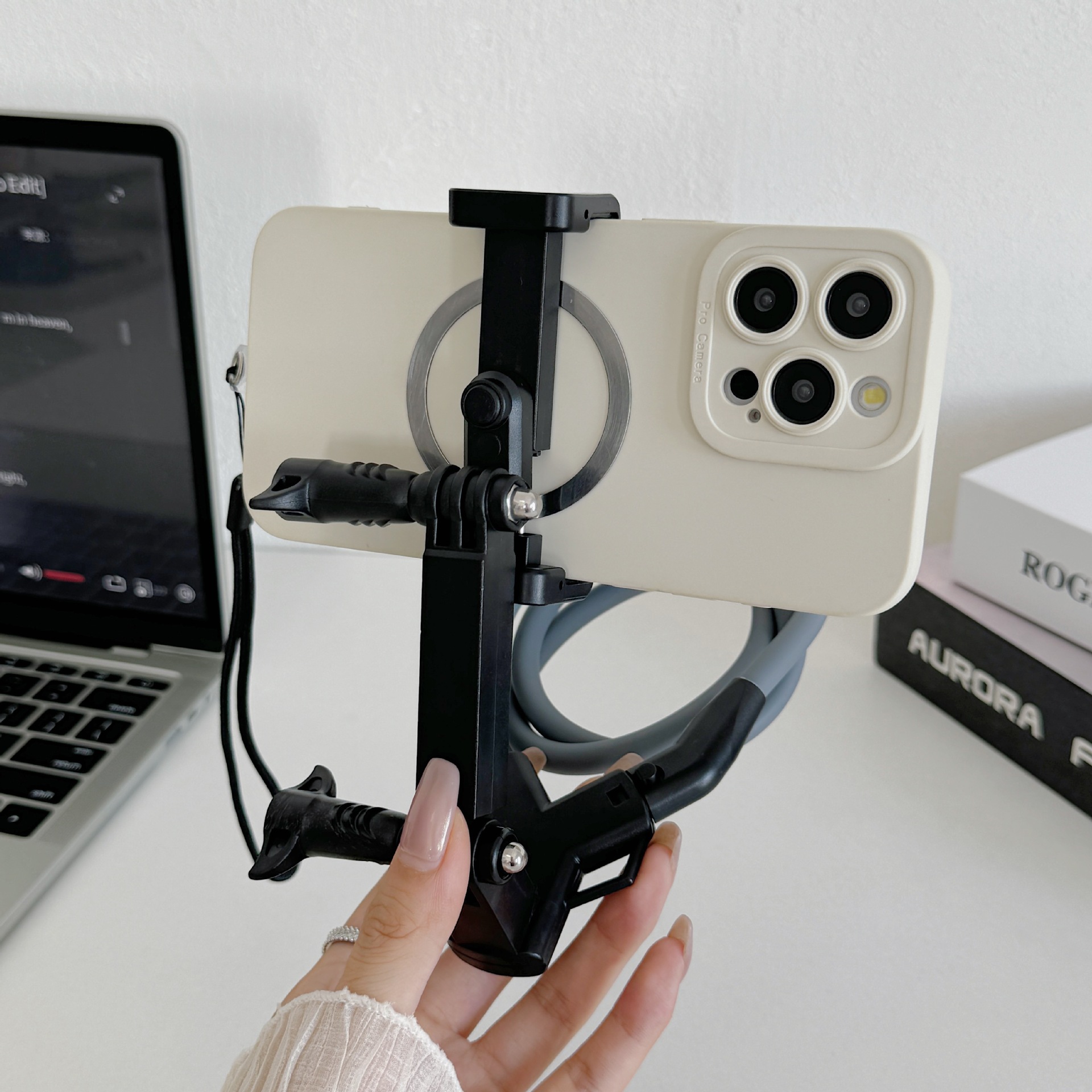 360° Adjustable Neck Holder Mount – Hands Free Vlogging Stand With Safety Belt - Image 3