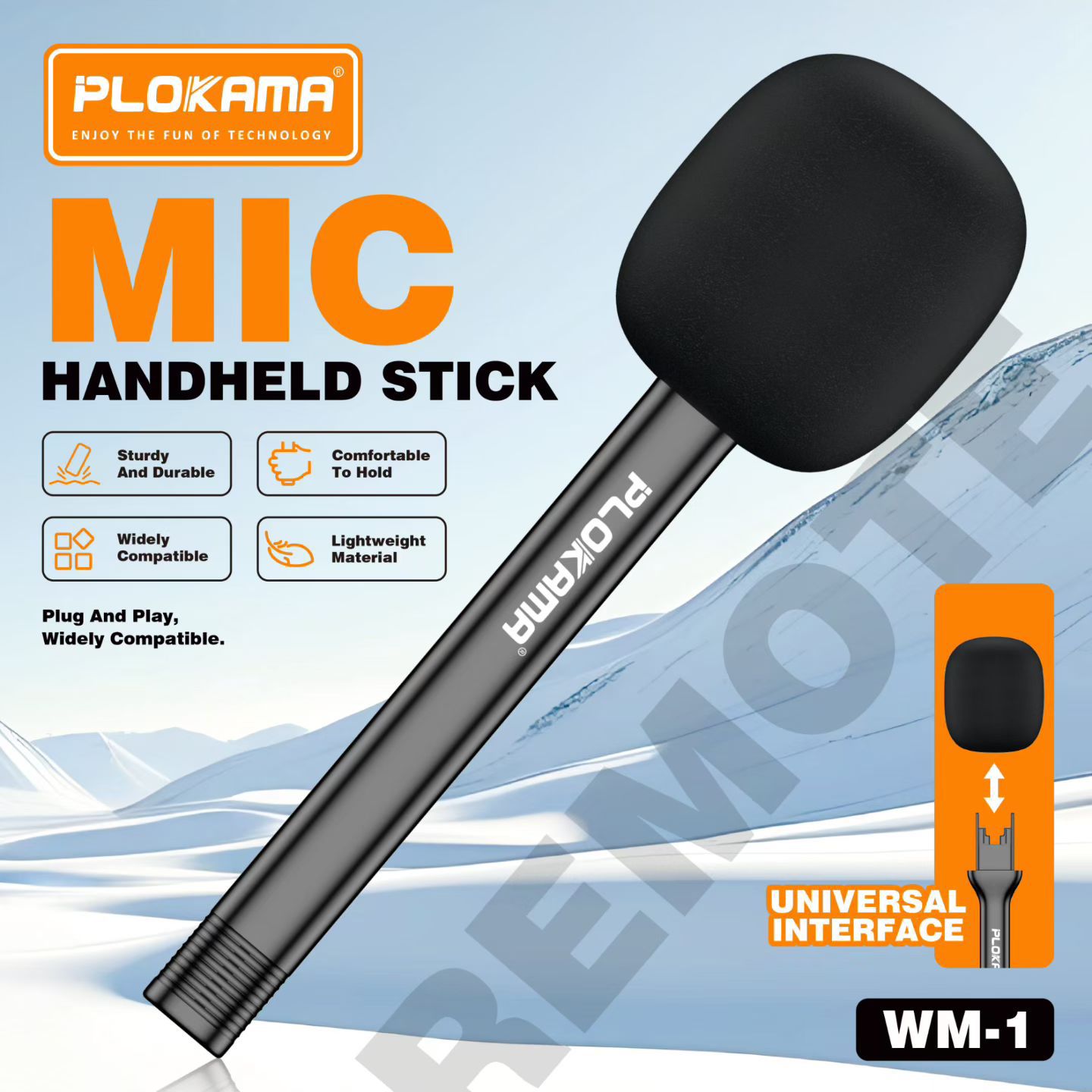 Plokama WM1 Professional Interview Microphone Handle With Windproof Cover - Image 4