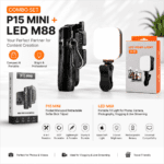 Content Creator Pro Combo : P15 MINI Pocket Monopod Tripod & M88 LED Light