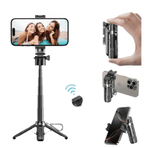 P15 Mini Grip Quadripod Selfie Stick with Bluetooth Remote - Image 3
