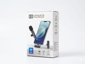 Professional Interview Kit Combo – Microphone Holder with Logo Box + K8 Wireless Microphone - Image 3